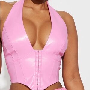 Fashion Nova Pink Desperado Halter Top